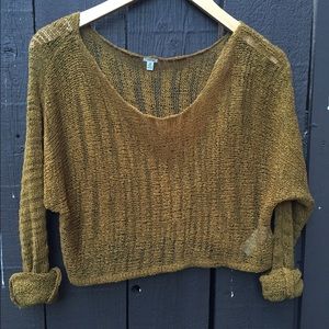 Distressed cropped long sleeve