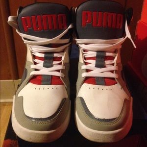 Red blue and grey Pumas