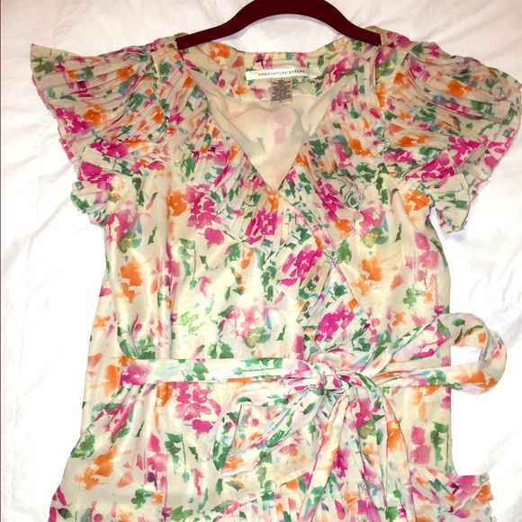 Diane Von Furstenberg Floral Wrap Blouse