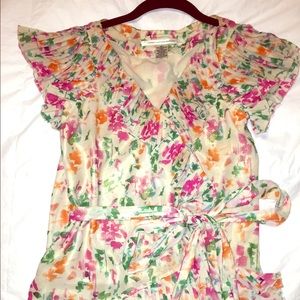 Diane Von Furstenberg Floral Wrap Blouse