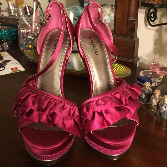 Bebe pink heels.