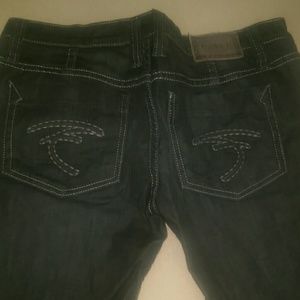 Frankie B. Skinny Leg Jeans w/ bow detail