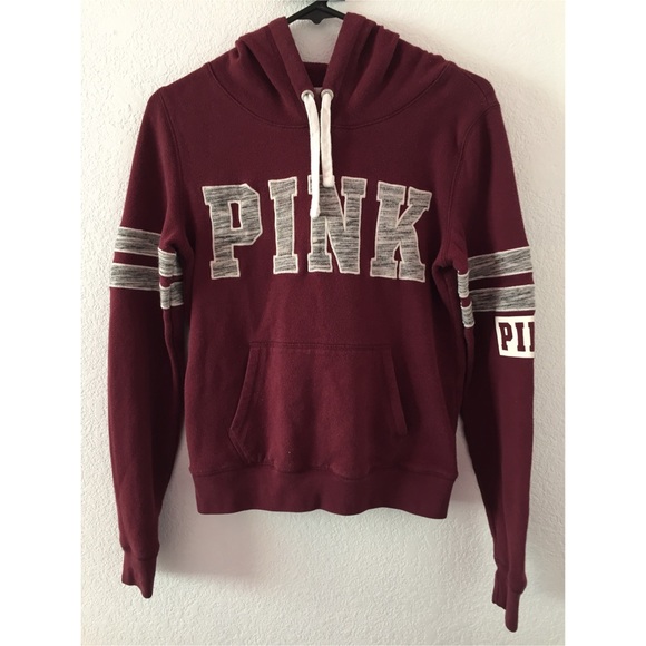 VS Pink Maroon Perfect Pullover Hoodie