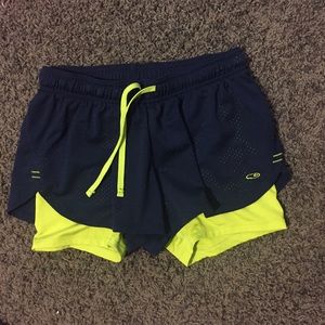 Navy blue running/workout shorts