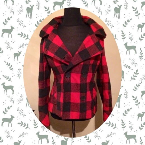 Zumiez Jackets & Blazers - Zumiez Red & Black Flannel Coat