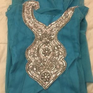 Sea blue or pink Anarkali Indian dress