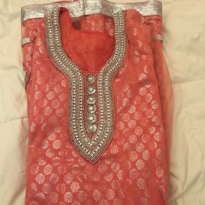 Peach anarkali Indian dress