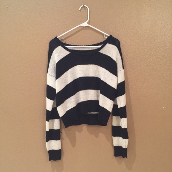 Brandy Melville Black and White Striped Sweater