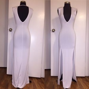 White dress with double split