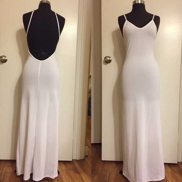 White dress with back out