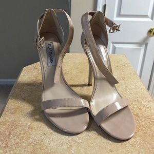 Nude Steve Madden Realove heels with ankle strap