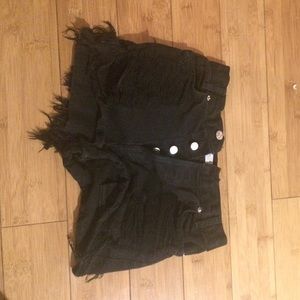 Brandy Melville high waisted black distressed