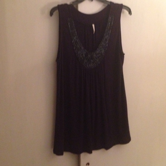 Navy beaded tunic top