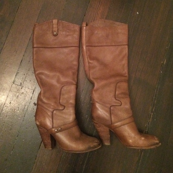 Sam Edelman brown heeled boots, size 7
