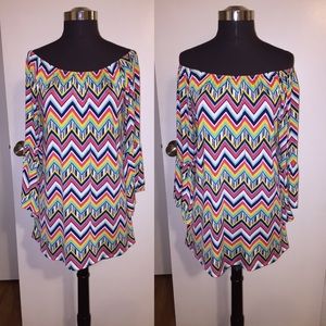 Multicolored chevron dress