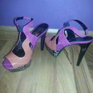 SOLD.....Jessica Simpson Multi color heels