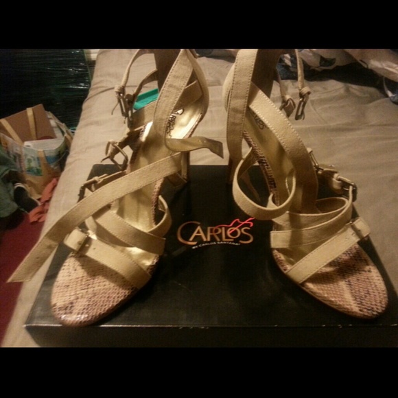 BARELY WORN strappy stiletto