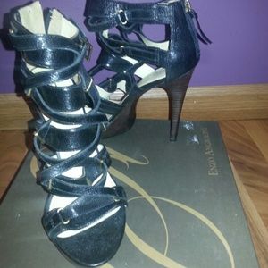Enzo Angiolini black leather heels