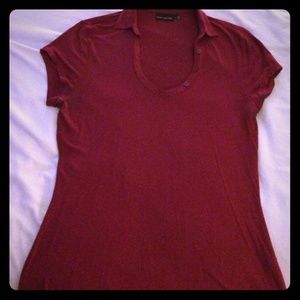 Burgundy polo shirt