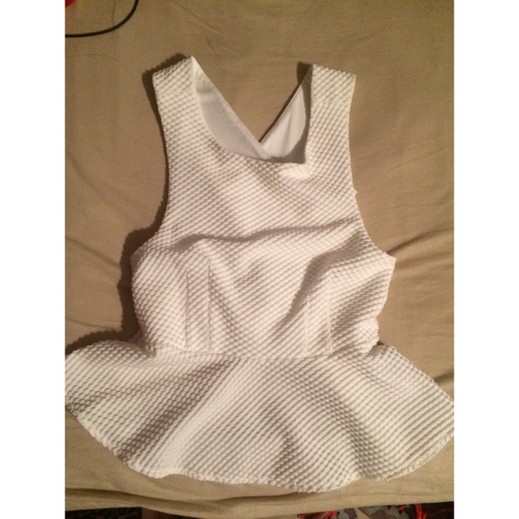White peplum tank