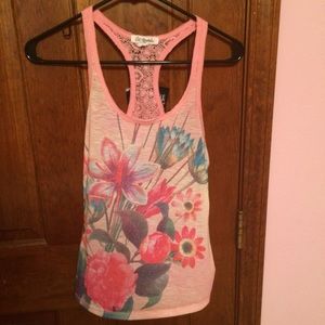 Pink racer back tank top