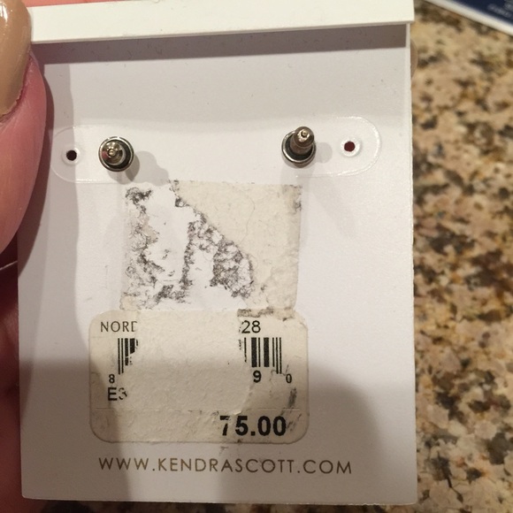 Kendra Scott white and gold teardrop earrings - Picture 3 of 3