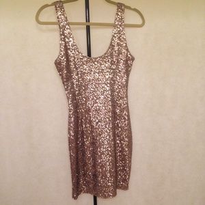 Sequin gold low back body con dress