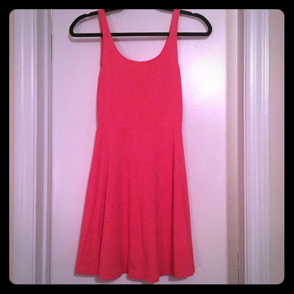Coral skater dress