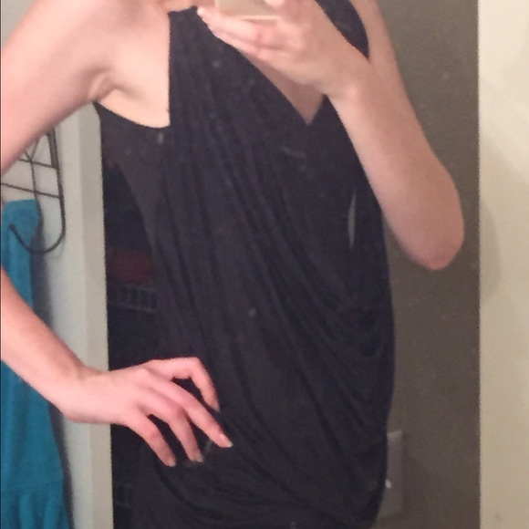 Bcbgmaxazria black draped jersey dress size XS