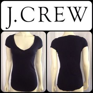 EUC J. Crew blue-black v-neck tee shirt XS