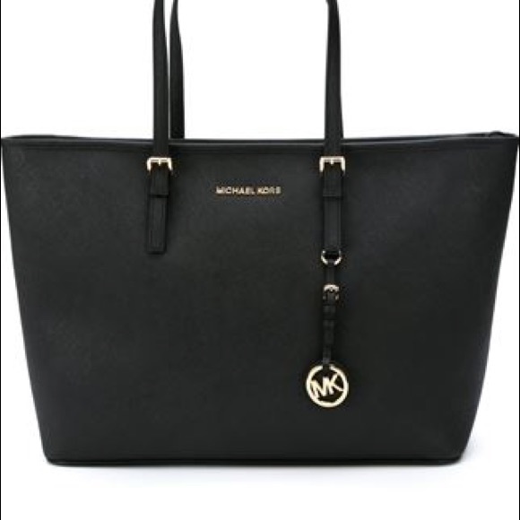Large, Black, Michael Kors Jet-Set Tote
