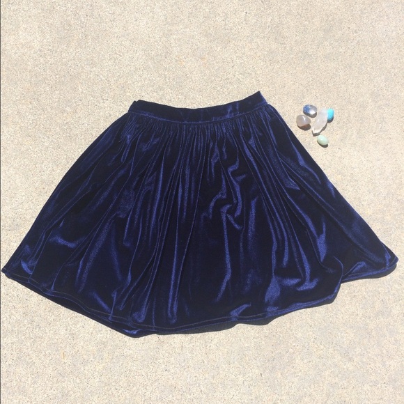 American Apparel navy blue velvet skirt