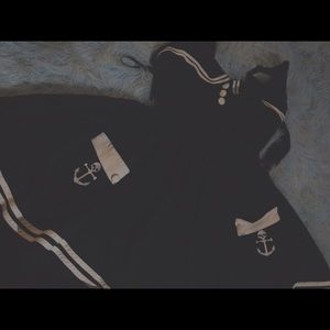 Hell bunny sailor black tea length halter dress