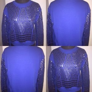 Royal blue studded sweater