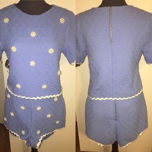Baby blue 2 piece short and top set