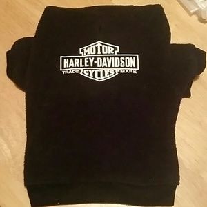 Harley Davison hooded dog shirt