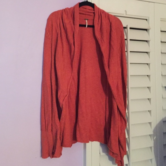 Free People Salmon High Low Cardigan