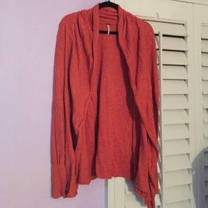 Free People Salmon High Low Cardigan