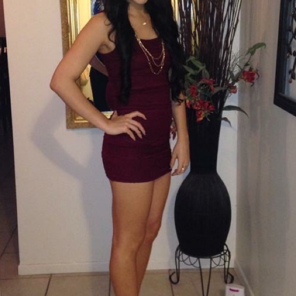 Lace burgandy tank dress