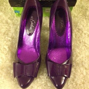 Purple Patent Bow Sam Edelman heel size 8.5