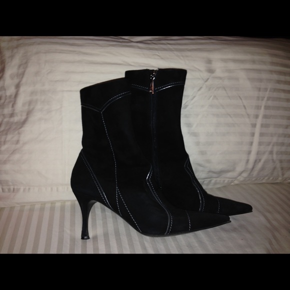Black Suede Booties - Picture 1 of 1