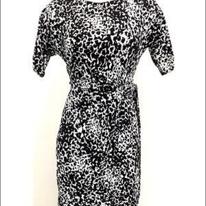 Ann Taylor Black and White Belted Dress