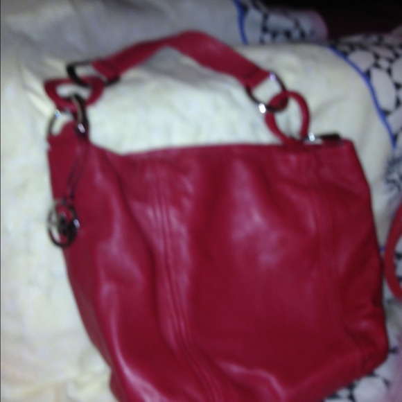 Michael Kors red leather bag