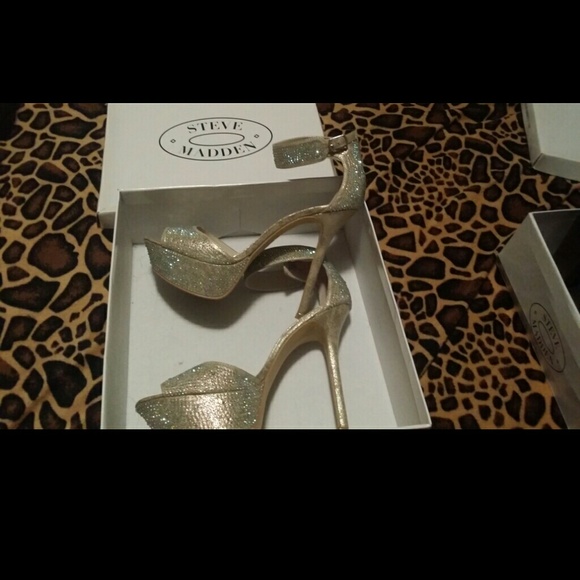 Sparkly shoes that were worn once for a wedding.