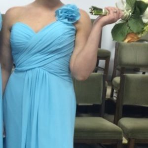 Floor length chiffon dress.