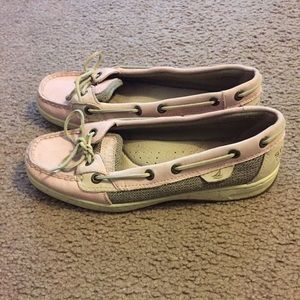 Sperry's pink and tan