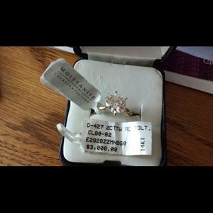 Moissanite 2 carat engagement / right hand ring
