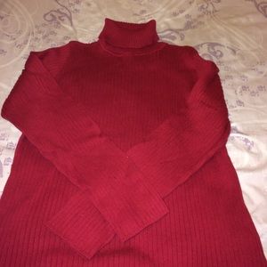 Long sleeve red turtle neck top