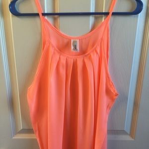 Flowy neon coral tank size Large NWOT