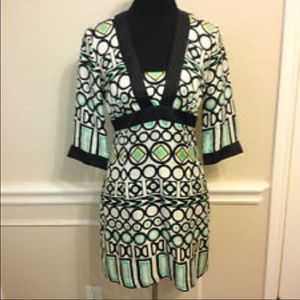 Milly silk geometric print dress